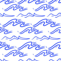 blue waves background hand drawn