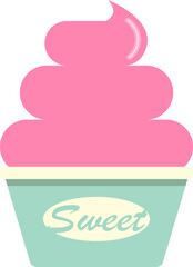 Colorful cute food dessert ice cream