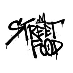Graffiti spray paint Word Street Food Isolated Vector