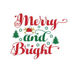 Merry and Bright, Christmas SVG Design