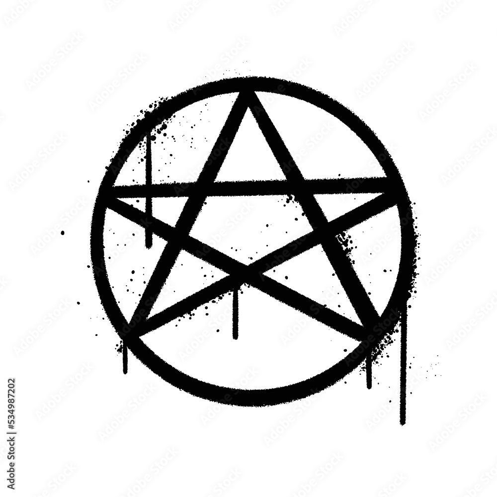 Wall mural Graffiti spray paint Satan Symbol Isolated Vector