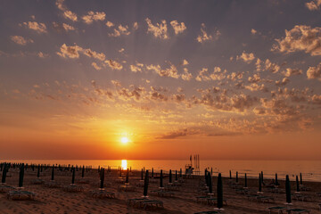Sunset in Rodi Garganico, National park Gargano, Apulia, Italy
