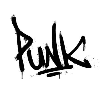 Graffiti spray paint Word Punk Isolated Vector