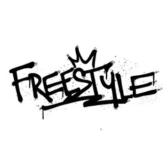 Graffiti spray paint Word FreeStyle Isolated Vector