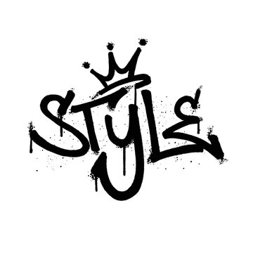 Graffiti spray paint Word Style Isolated Vector
