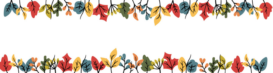 colorful leaves autumn banner card for text thanksgiving