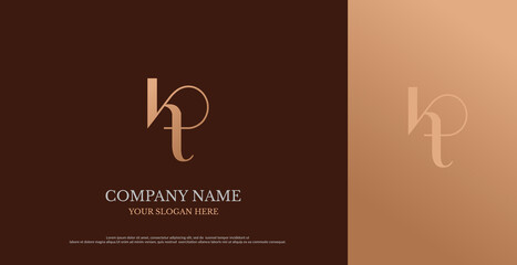 Initial KT Logo Design Vector 