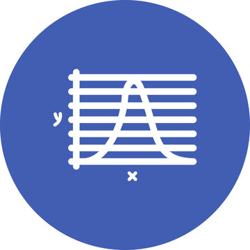 Bell Curve On Graph Glyph Circle Background Icon