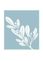 Illustration of Olive branch on a blue background