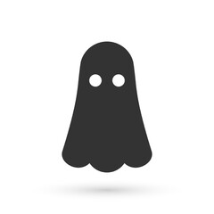 Grey Ghost icon isolated on white background. Happy Halloween party. Vector