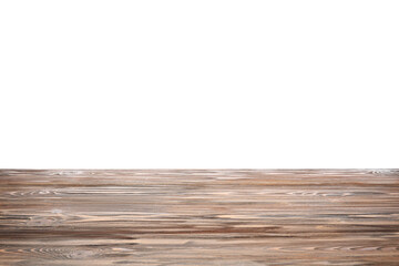 Wooden board surface against white background