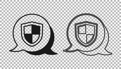 Black Shield icon isolated on transparent background. Insurance concept. Guard sign. Security, safety, protection, privacy concept. Vector