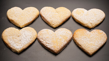 Shortbread in the shape of a heart isolated on white background.