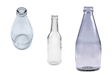Glass bottle isolated on white background.