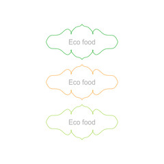 Eco Food Ornamental Labels Set isolated On White
