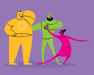 smiling group persons