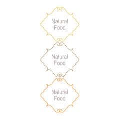 Natural Food Ornamental Labels Set isolated On White