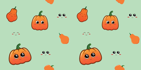 Cute pattern with pumpkins