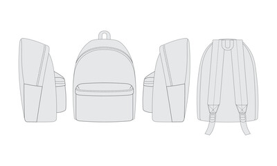 backpack vector template for design