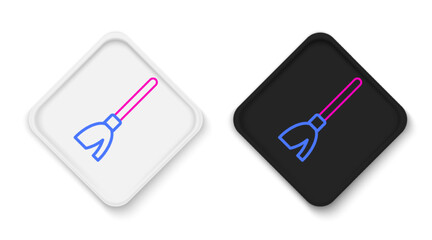 Line Handle broom icon isolated on white background. Cleaning service concept. Colorful outline concept. Vector