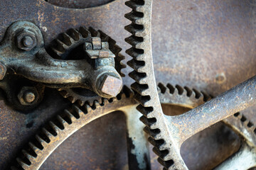 Rusty large gears from old mechanism