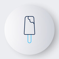 Line Ice cream icon isolated on white background. Sweet symbol. Colorful outline concept. Vector