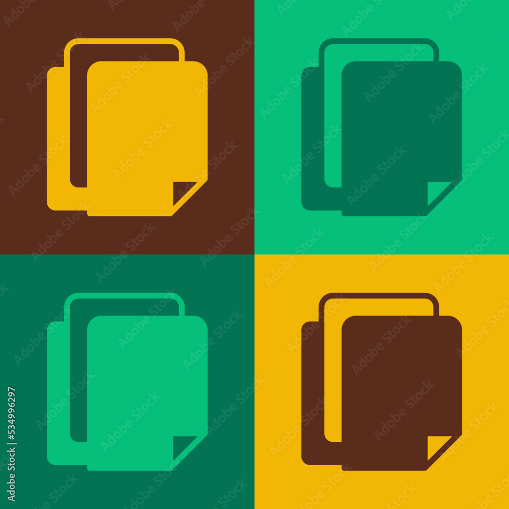 Poster pop art file document icon isolated on color background. checklist icon. business concept. vector