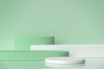 Minimal podium cylinder 3d render mockup computer graphic design