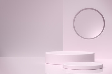 Minimal podium cylinder 3d render mockup computer graphic design