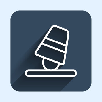 recommend clip art: White line Game thimbles icon isolated with long shadow background. Ball and glass. Chance and fortune concept. Blue square button. Vector