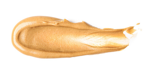 Stroke of nut butter on white background