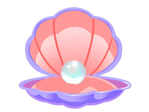 Precious pearl in opened shell