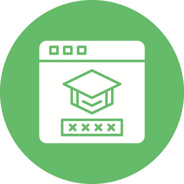 Student Log In Glyph Circle Background Icon