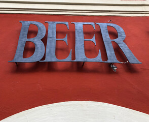 The word Beer made by metalworker 
