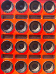 Many speaker panels are equipped with orange areas to create loud sound.