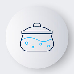 Line Cooking pot icon isolated on white background. Boil or stew food symbol. Colorful outline concept. Vector
