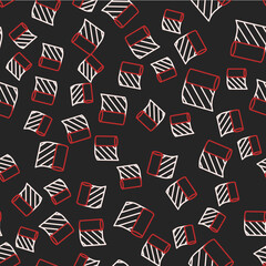 Obraz premium Line Wallpaper icon isolated seamless pattern on black background. Vector