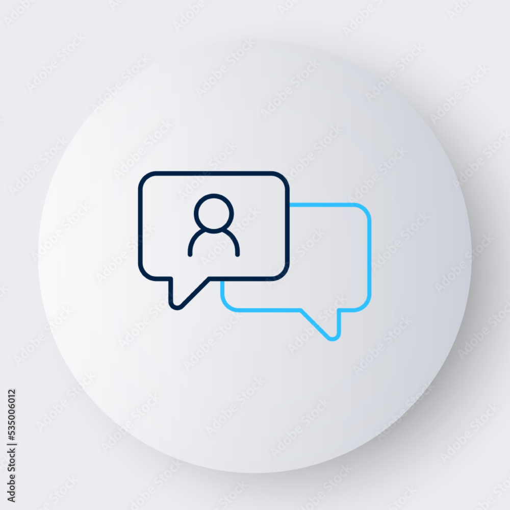 Poster line speech bubble chat icon isolated on white background. message icon. communication or comment ch