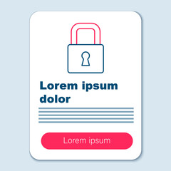 Obraz premium Line Lock icon isolated on grey background. Padlock sign. Security, safety, protection, privacy concept. Colorful outline concept. Vector