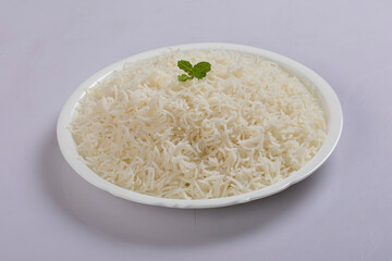Stemmed rice with small onions and dried salt chilies and achar