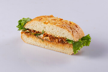 sandwich on white background