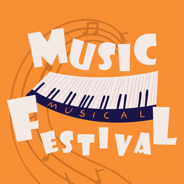 music festival poster, vector