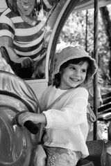 little hippie child playing on playground in varna bapha bulgaria, model shooting, happy,...