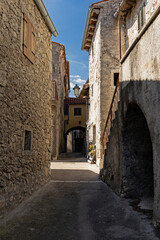 narrow alley in Pican in Croatia
