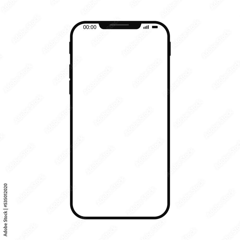 Poster realistic smartphone frame with blank screen. mobile device ui ux mockup for precentation template o