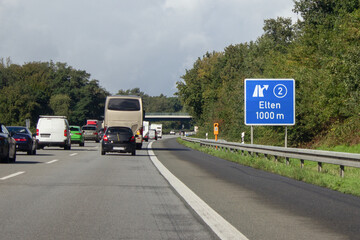 Ausfahrt Elten,  Autobahn 3, in Richtung Arnheim