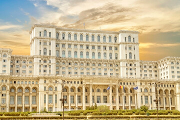 Fototapeta na wymiar Bucharest, Romania - Parliament palace. 