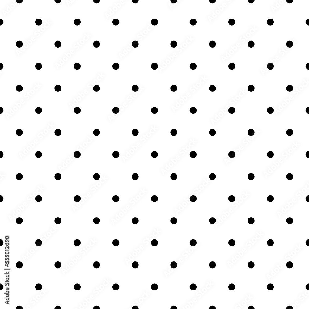 Poster dot seamless pattern. black small dots on white background. repeated monochrome wallpaper for design