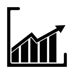 Productivity icon,gear cog with growing graph,analytics logo,vector,neumorphic UI UX white user interface web button.neumorphism.