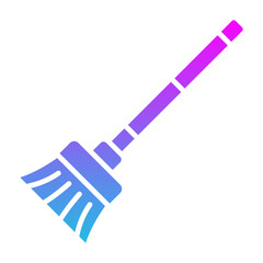 Broom Glyph Gradient Icon